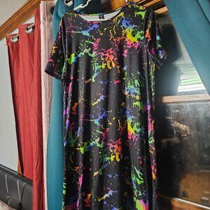 Tee dress, ink splatter